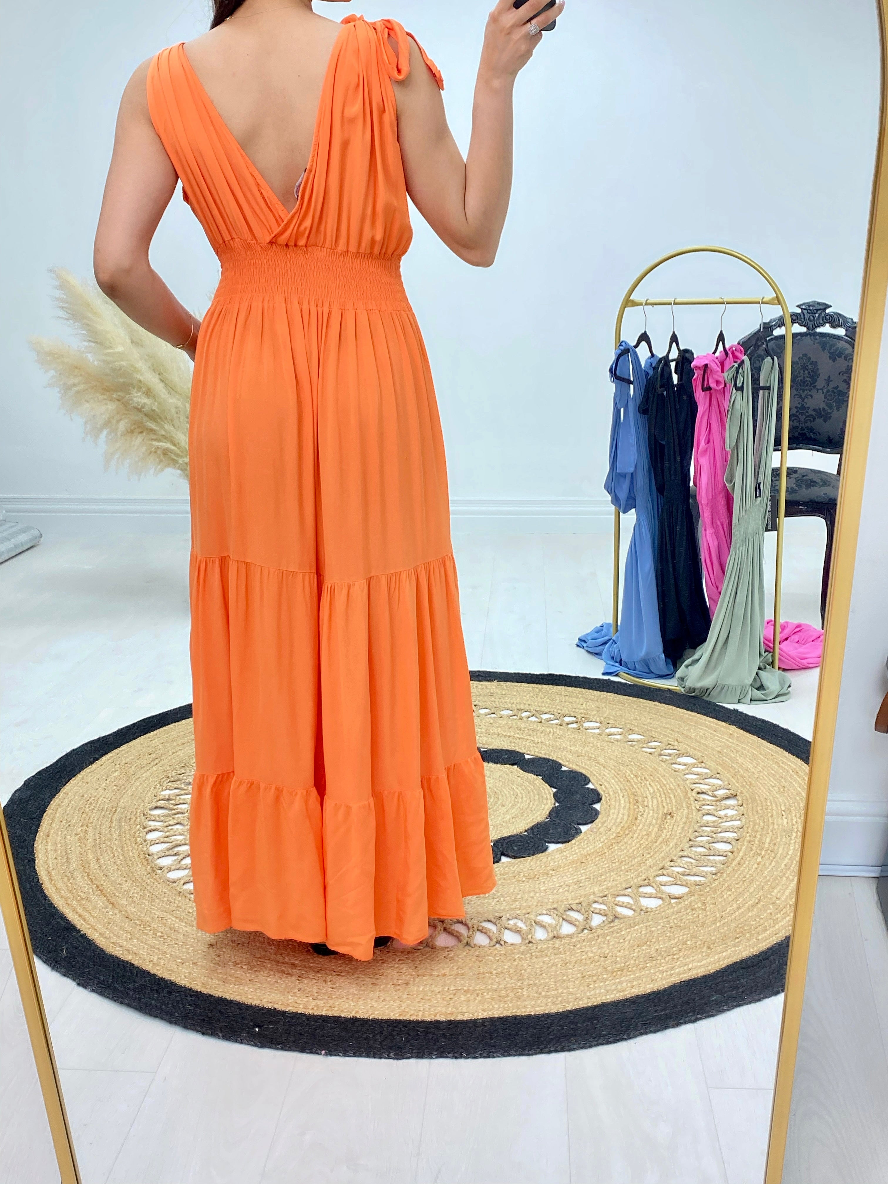 Sheldon V Neck Tiered Hem Dress