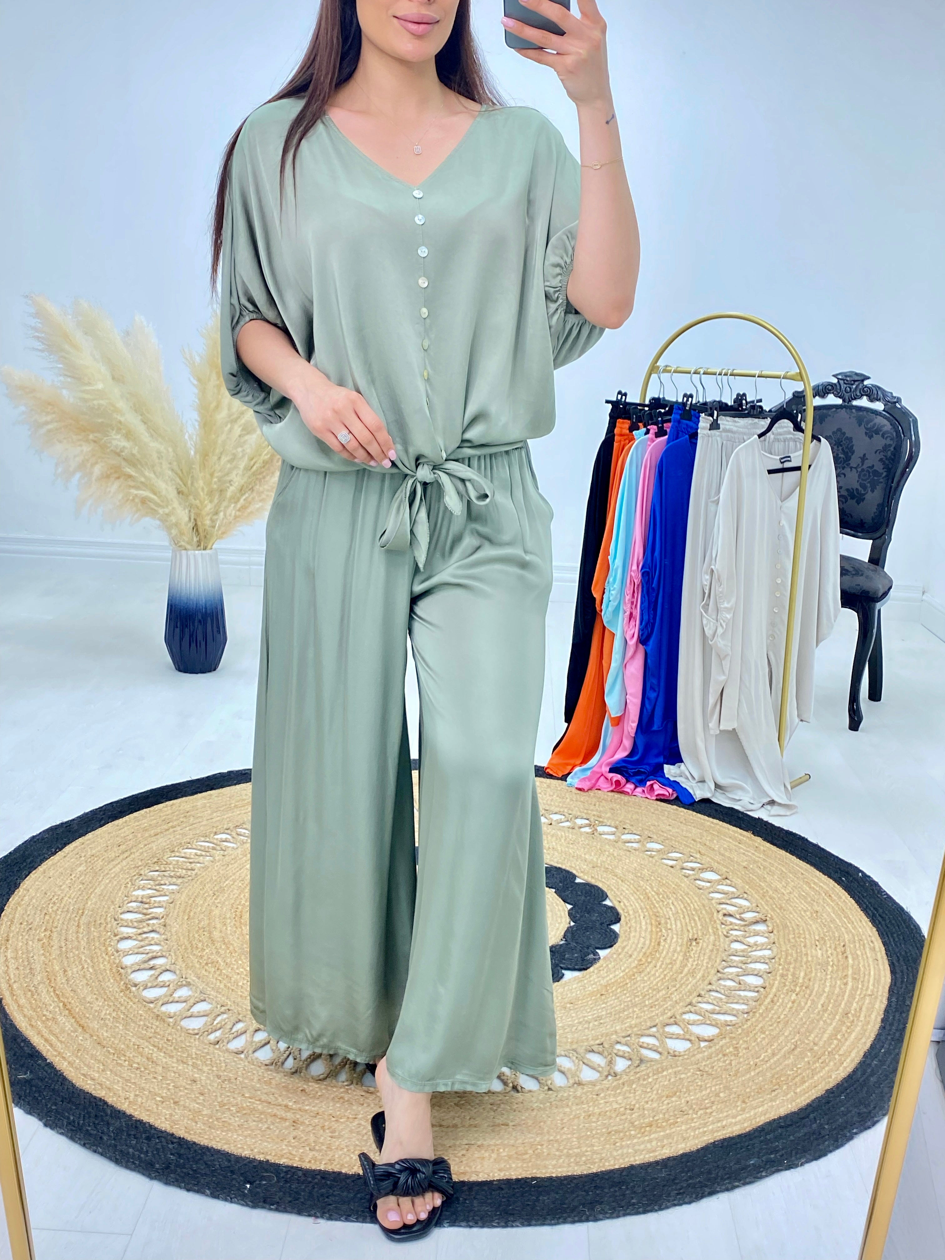 Kameo Satin Front Two Piece Set