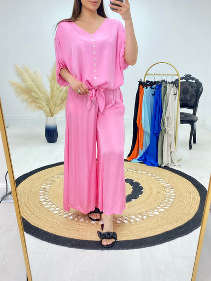 Kameo Satin Front Two Piece Set