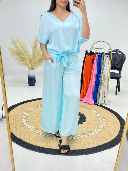 Kameo Satin Front Two Piece Set