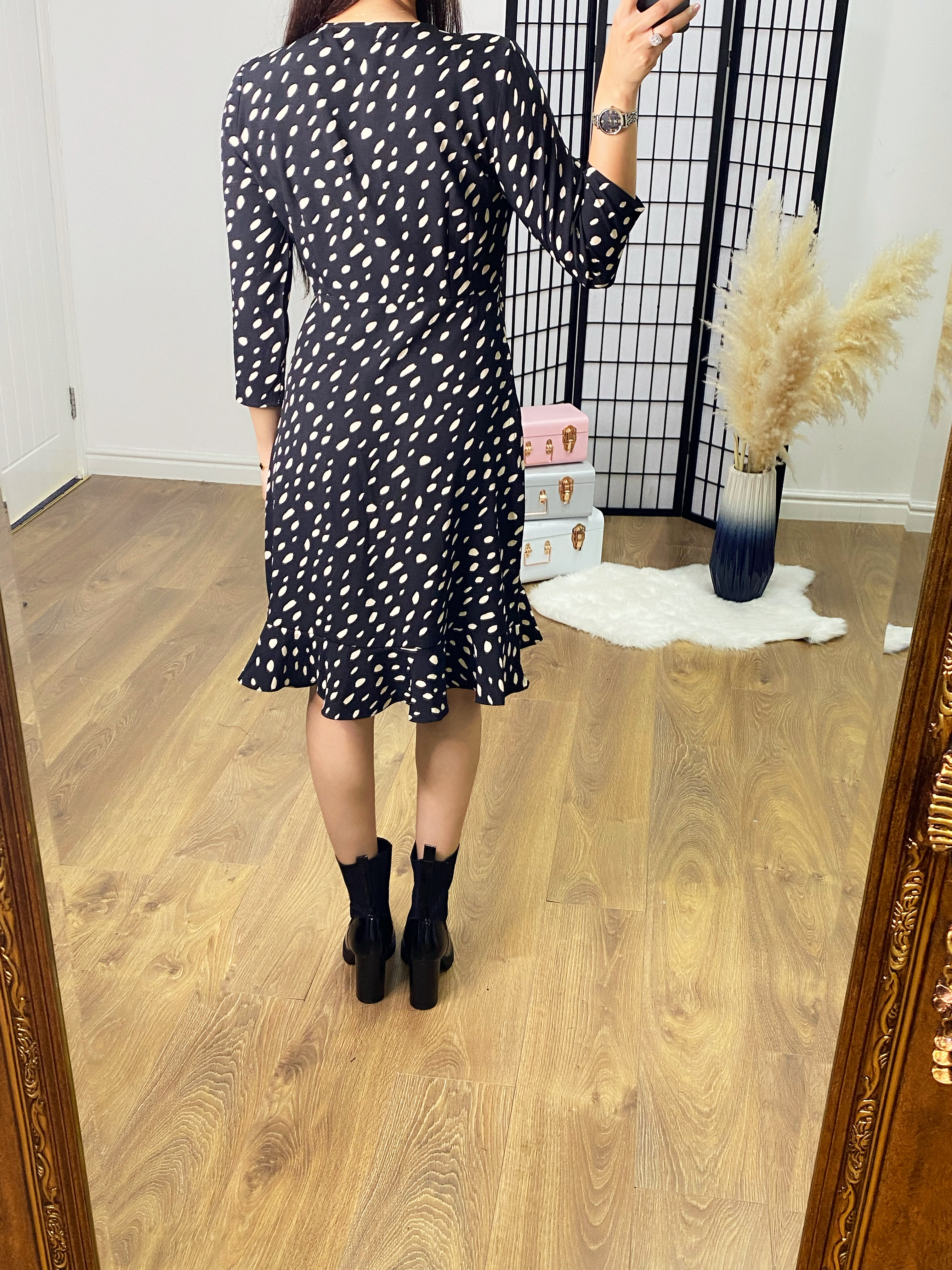 Aero Polka Dot Ruffle Dress