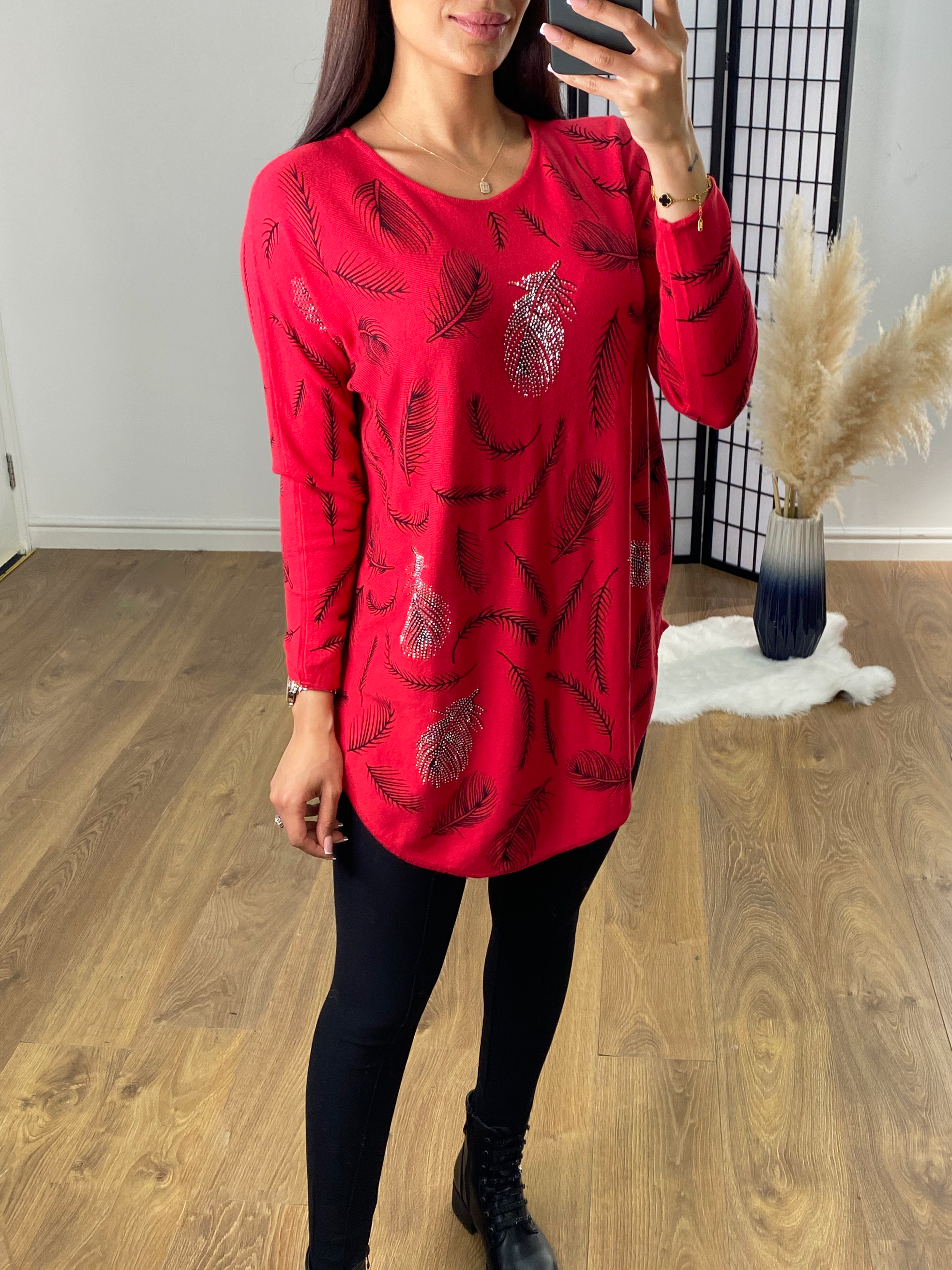 Craft Diamante Feather Fine Knit Jumper