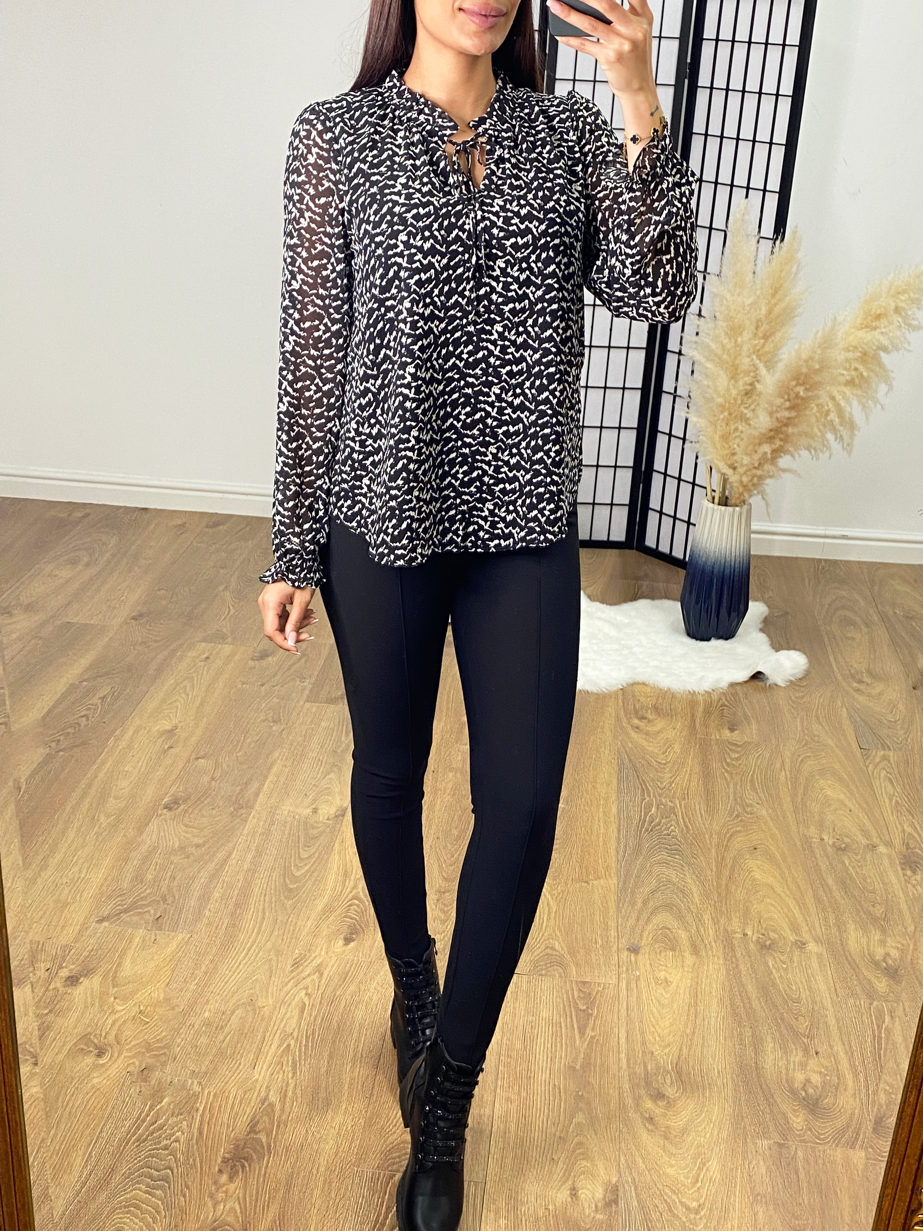 Bryce Monochrome Graphic Print Blouse