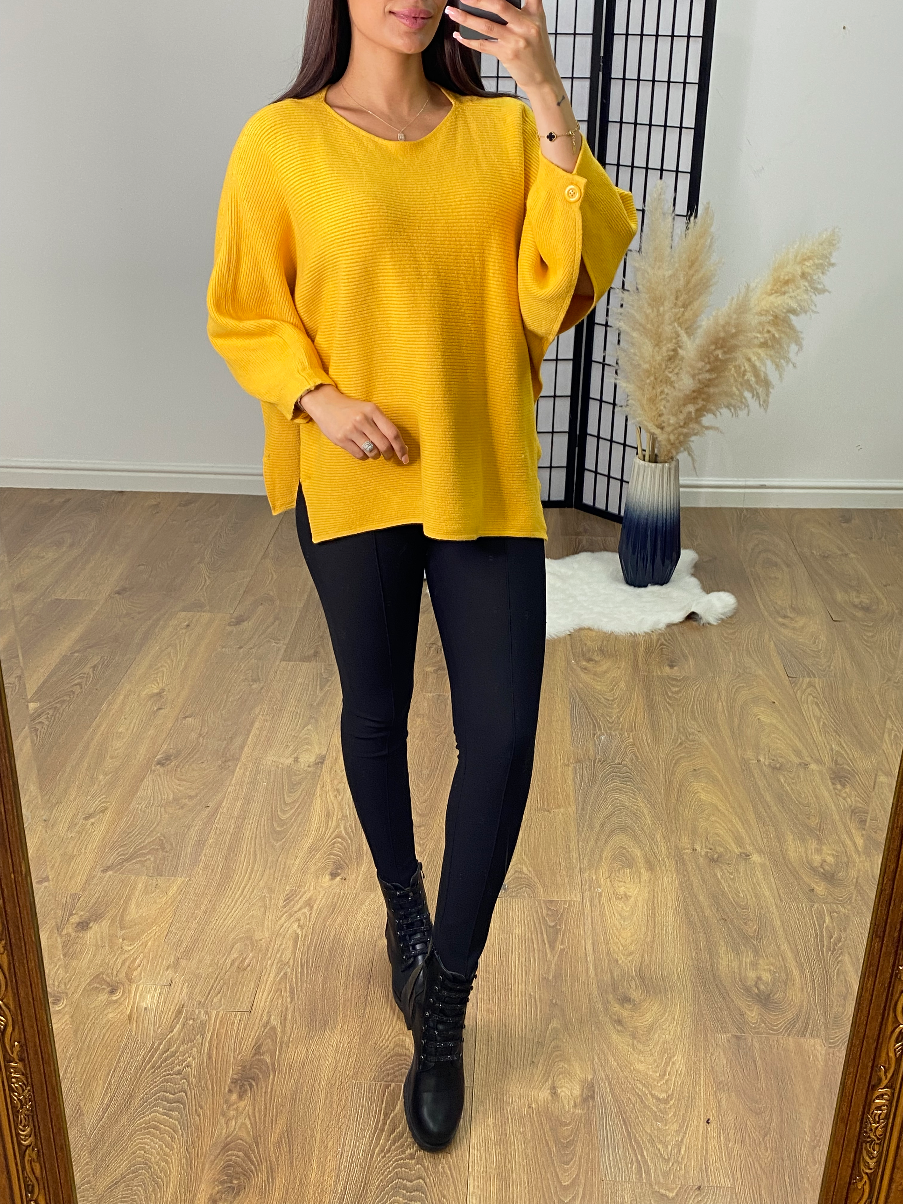 Kirby Ribbed Batwing Tie Side Jumper