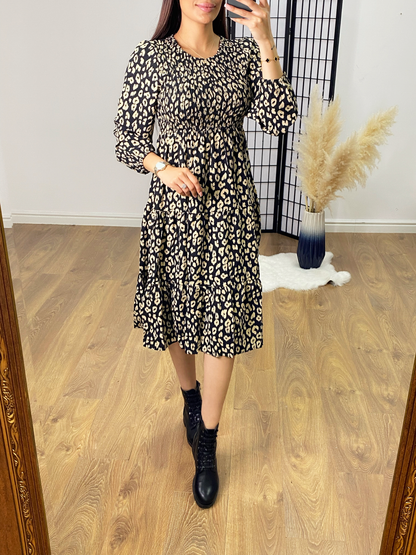 South Elasticated Bust Cheetah Print Dress