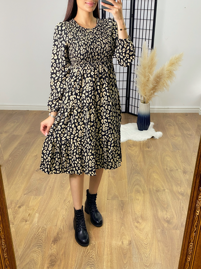 South Elasticated Bust Cheetah Print Dress