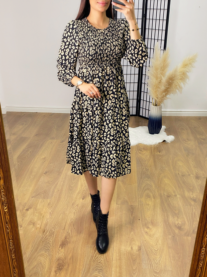 South Elasticated Bust Cheetah Print Dress