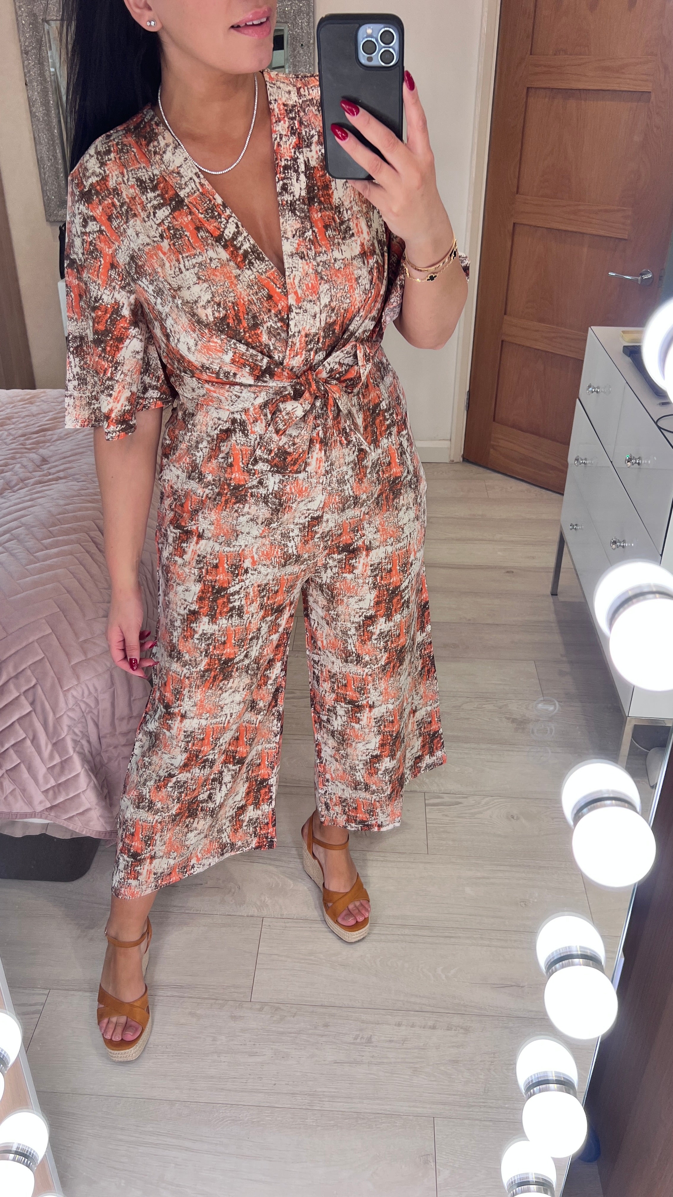 Adeline Abstract Print Wide Leg Jumpsuit