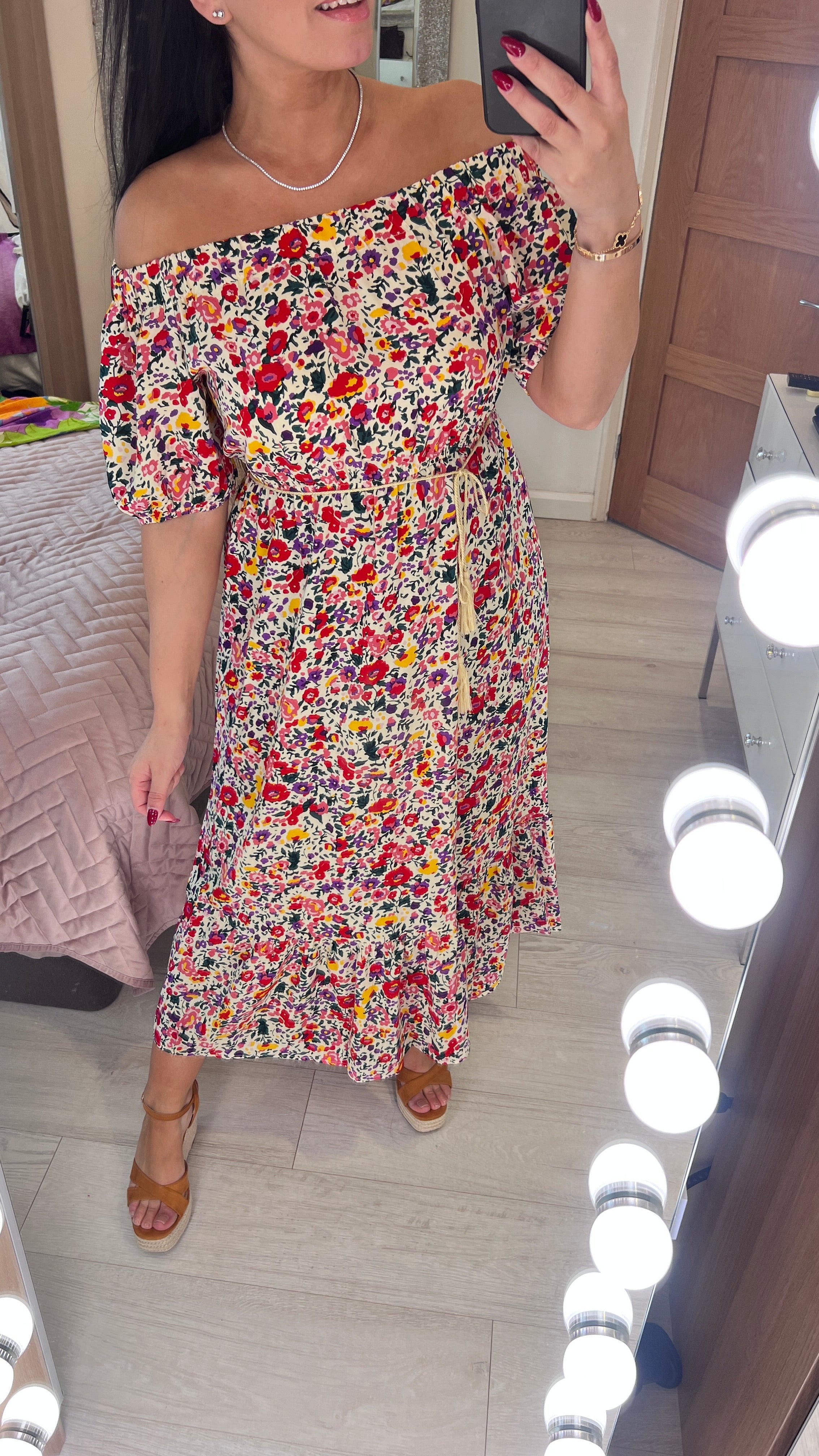 Vanilla Bardot Floral Print Dress