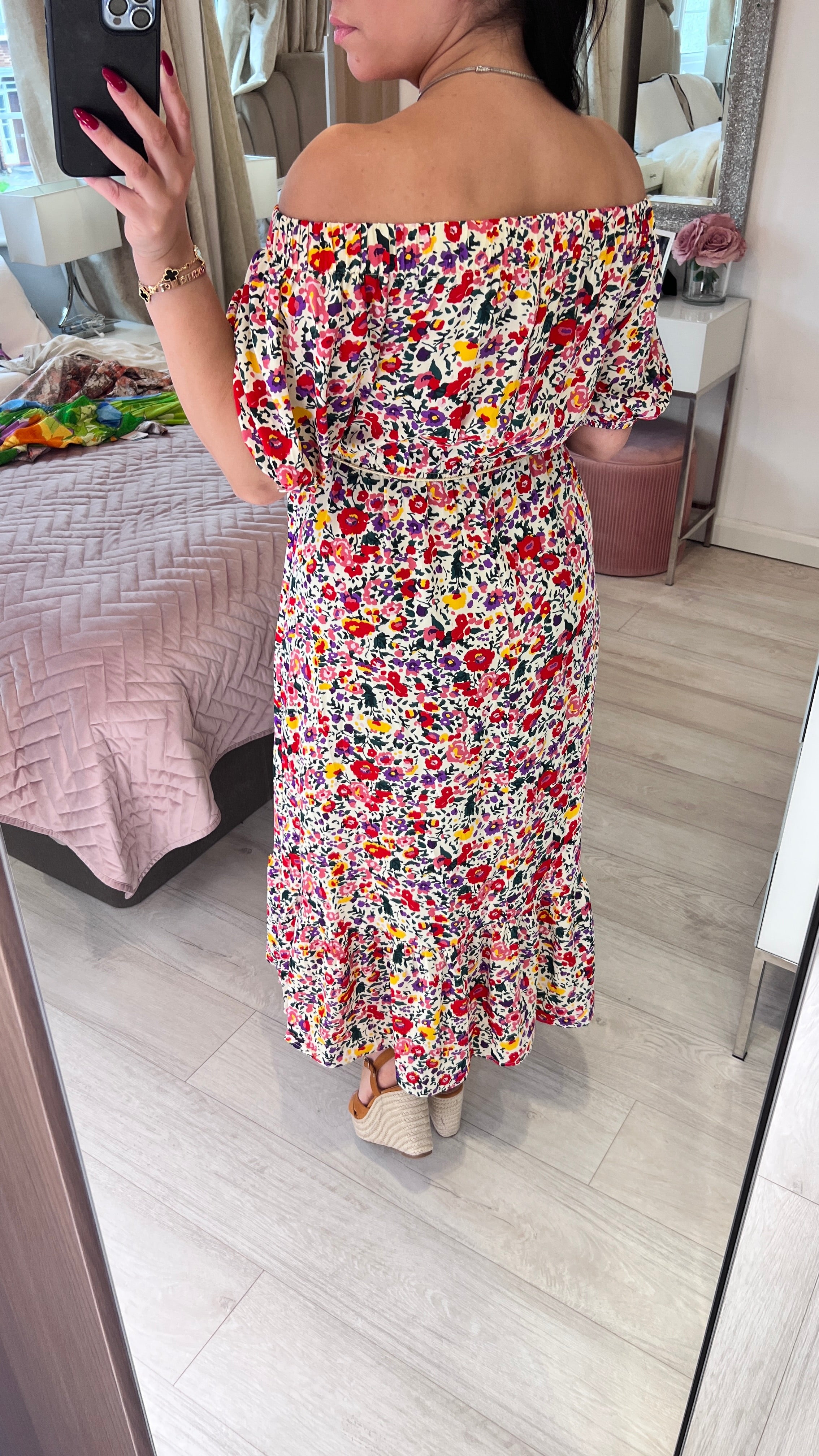 Vanilla Bardot Floral Print Dress