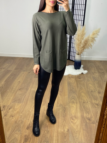 Rylan Pocket Front Button Back Jumper