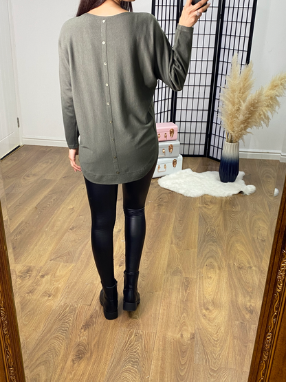 Rylan Pocket Front Button Back Jumper