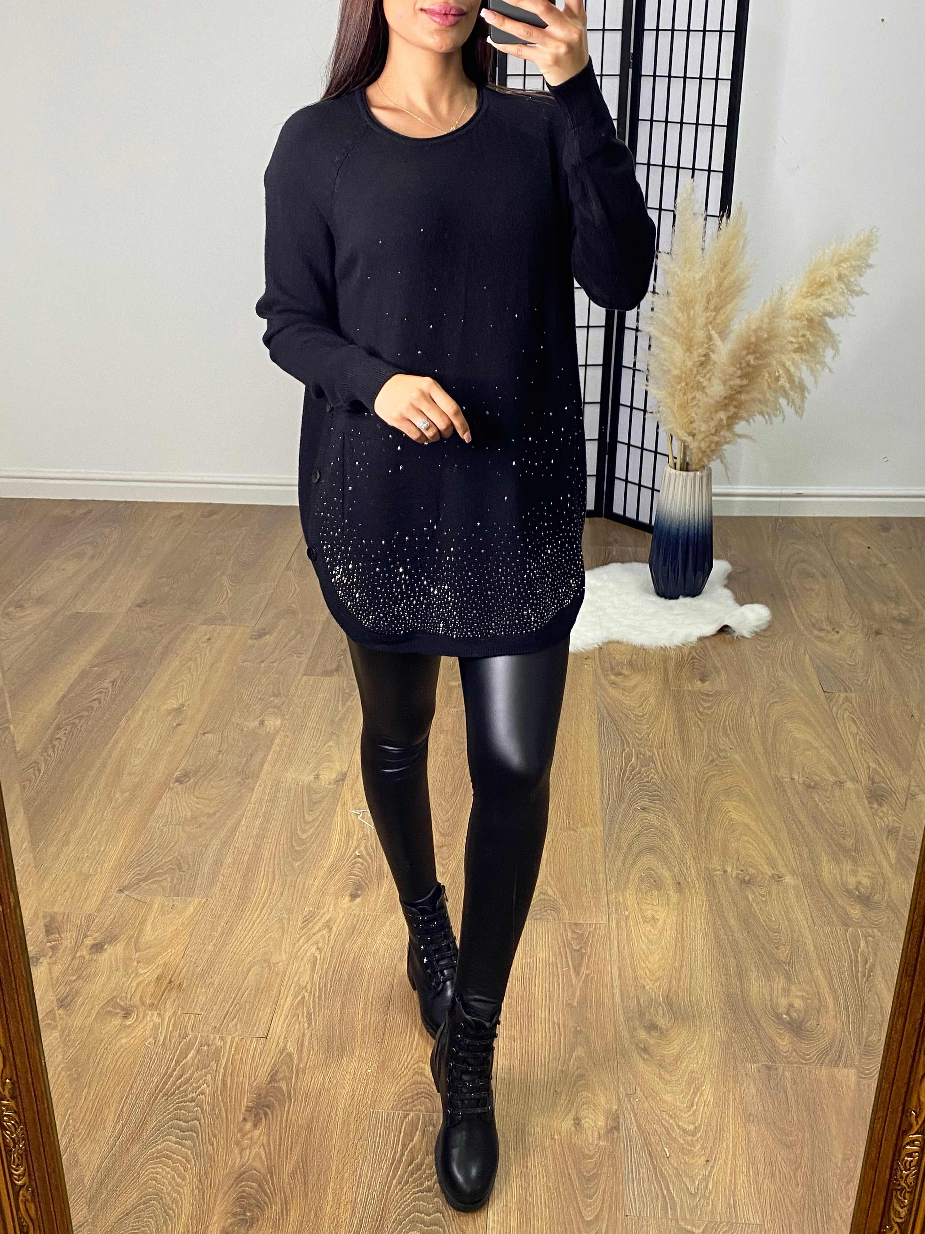 Aisha Diamante Scatter Longline Jumper