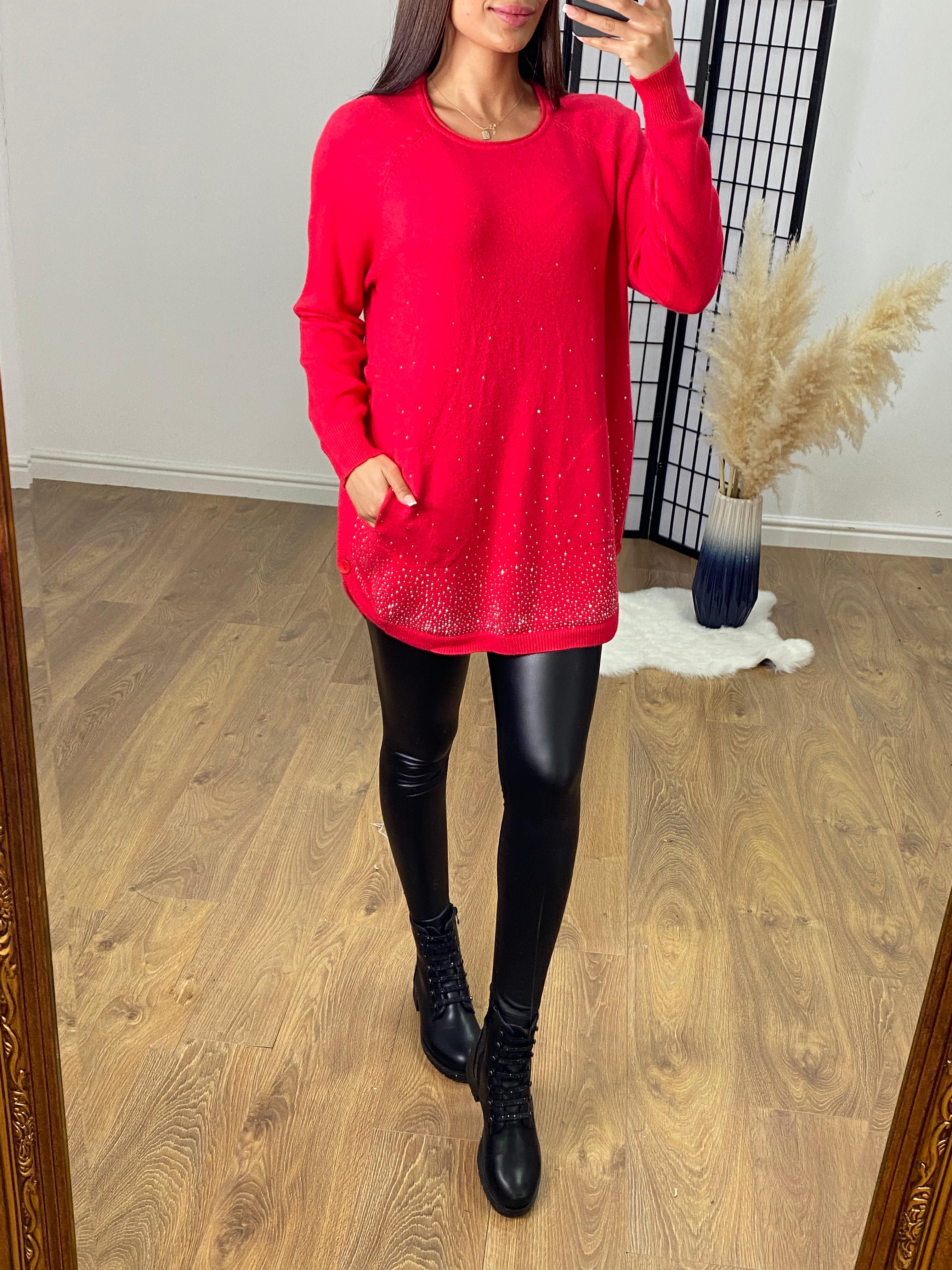 Aisha Diamante Scatter Longline Jumper