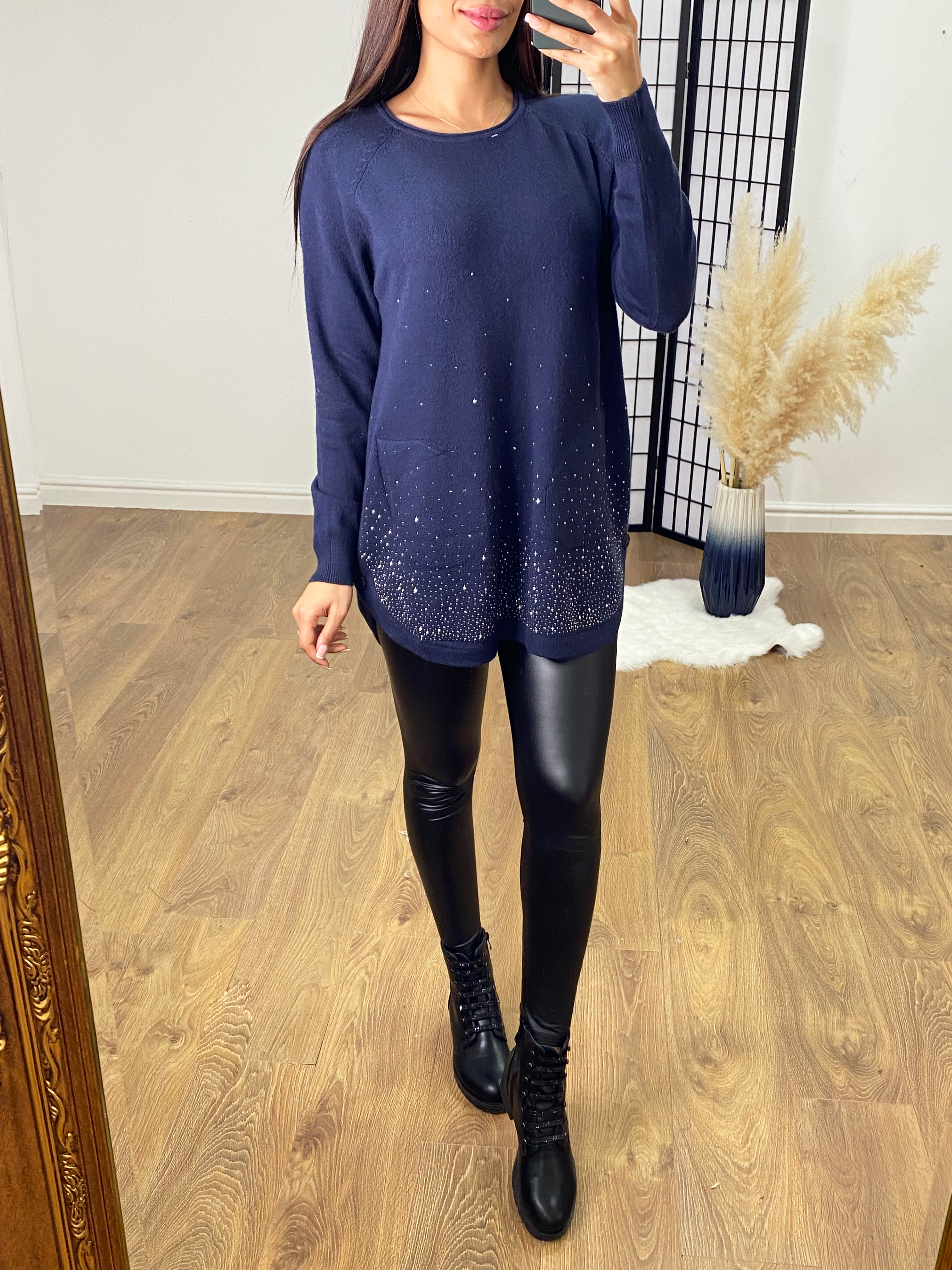 Aisha Diamante Scatter Longline Jumper