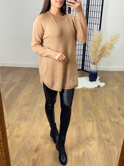 Aisha Diamante Scatter Longline Jumper