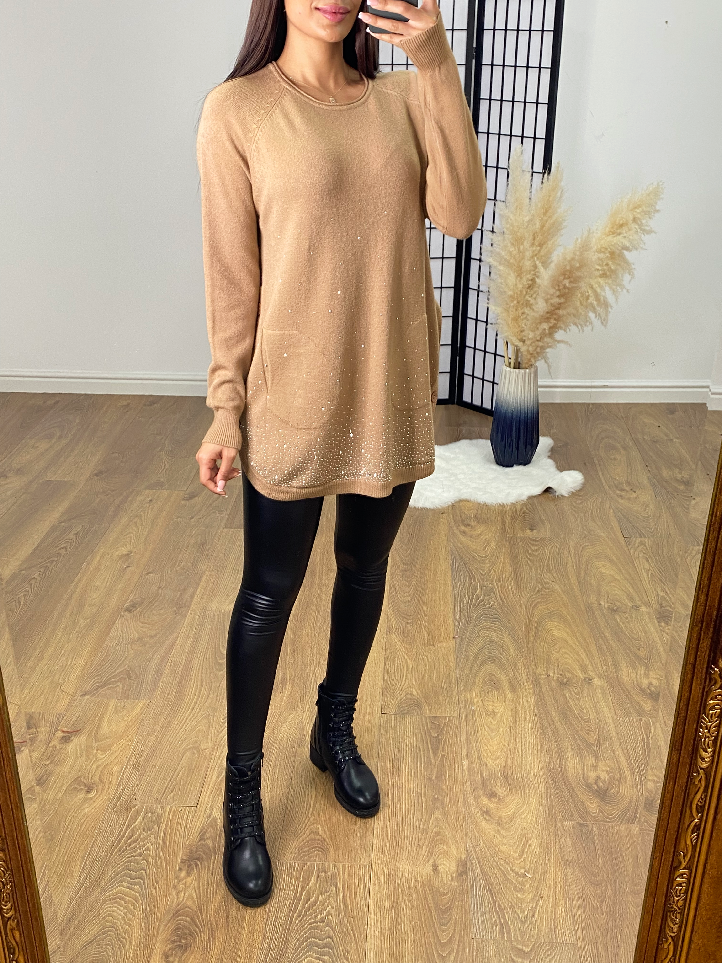 Aisha Diamante Scatter Longline Jumper