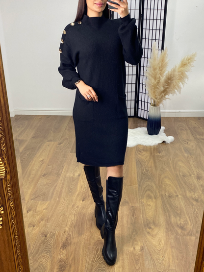 Chantal Button Detail Jumper Dress