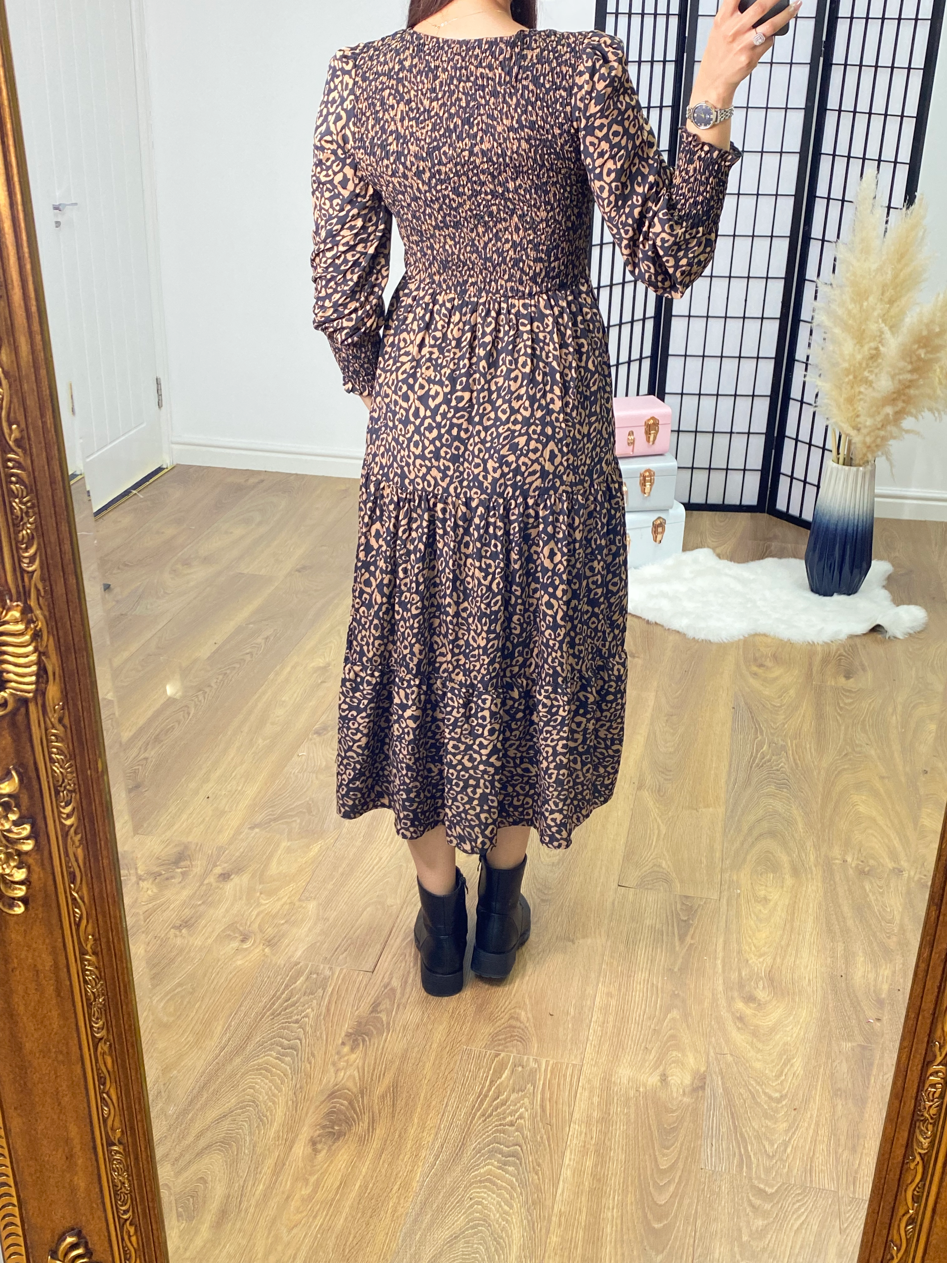 Evans Cheetah Print Tiered Hem Dress