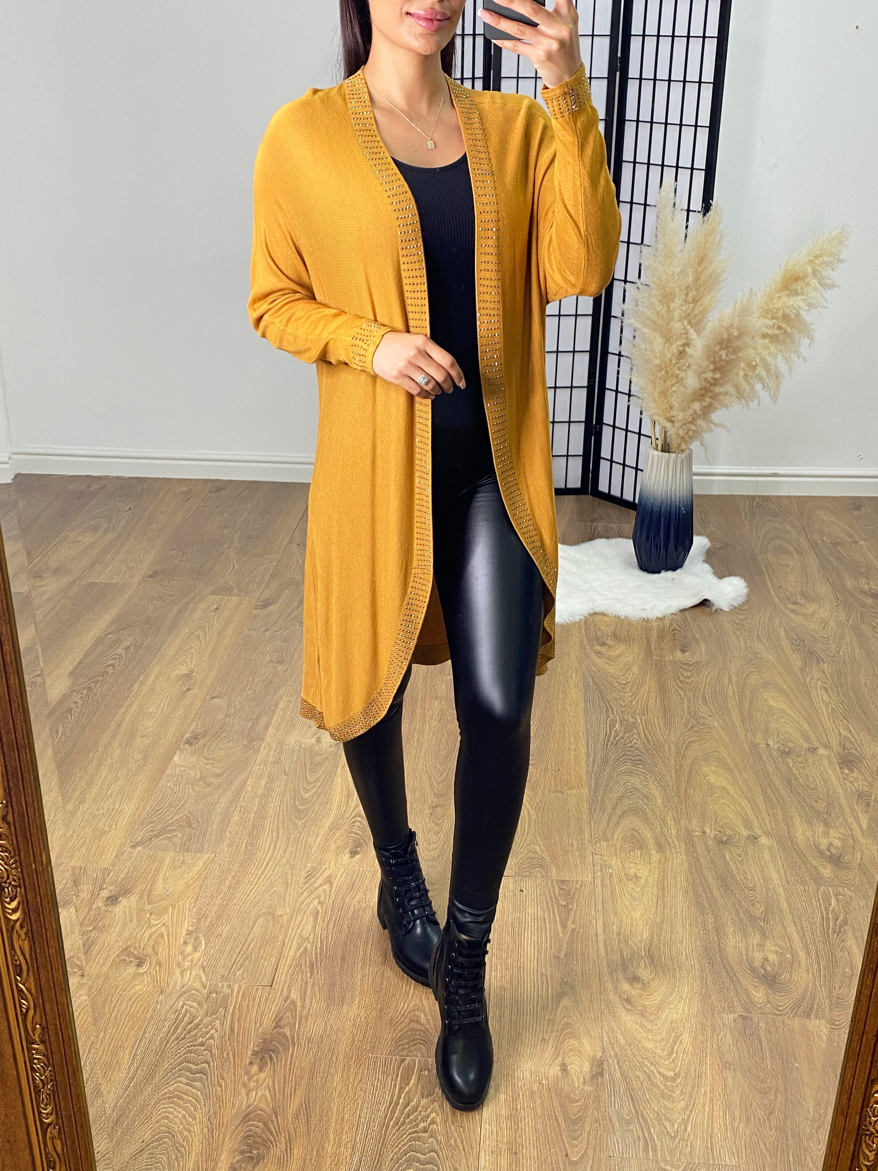 Kelvin Lightweight Studded Longline Cardigan BowsBoutiques