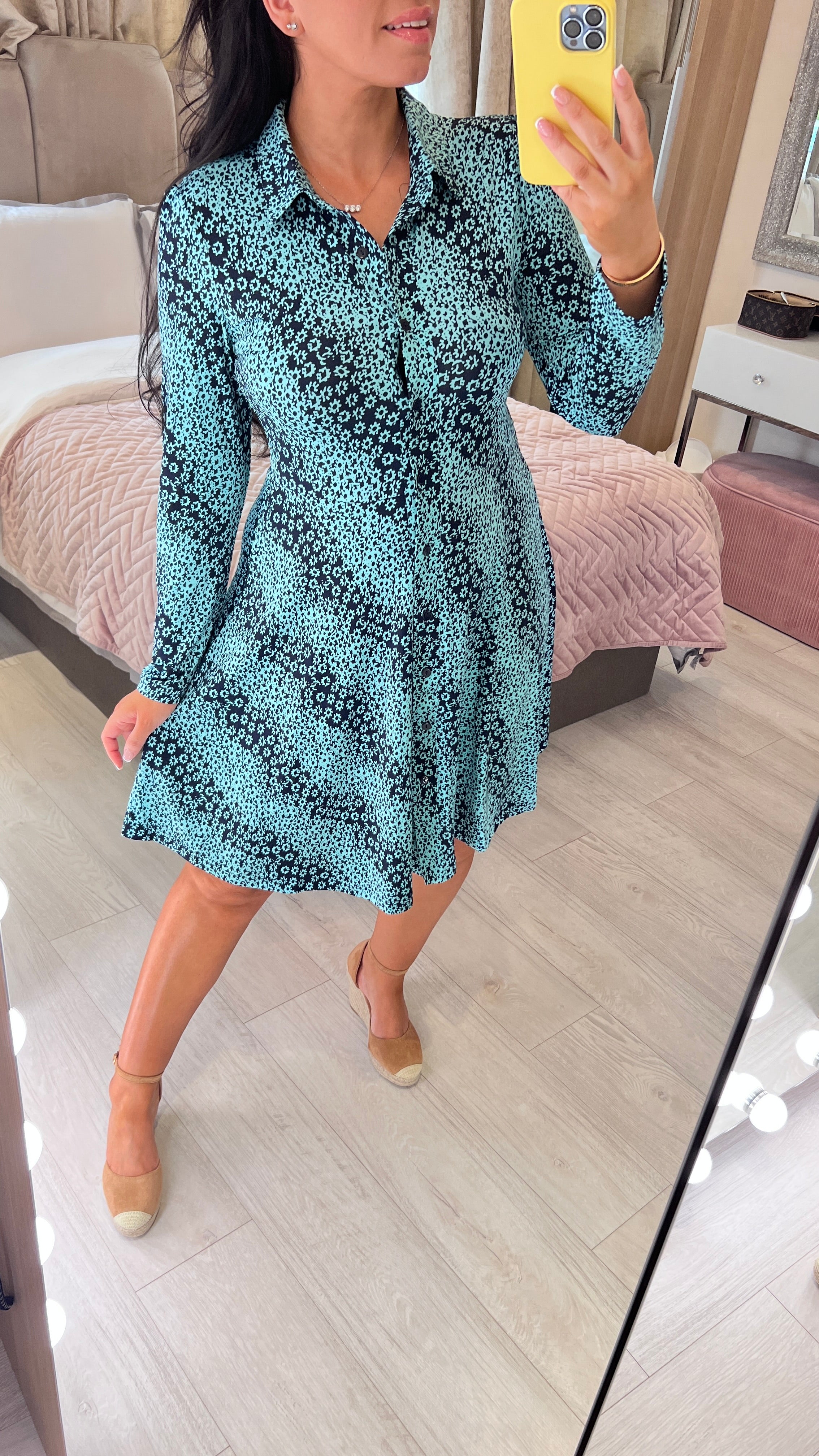 Thommie Navy Floral Print Dress