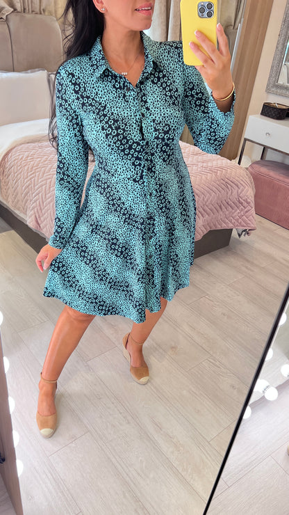 Thommie Navy Floral Print Dress