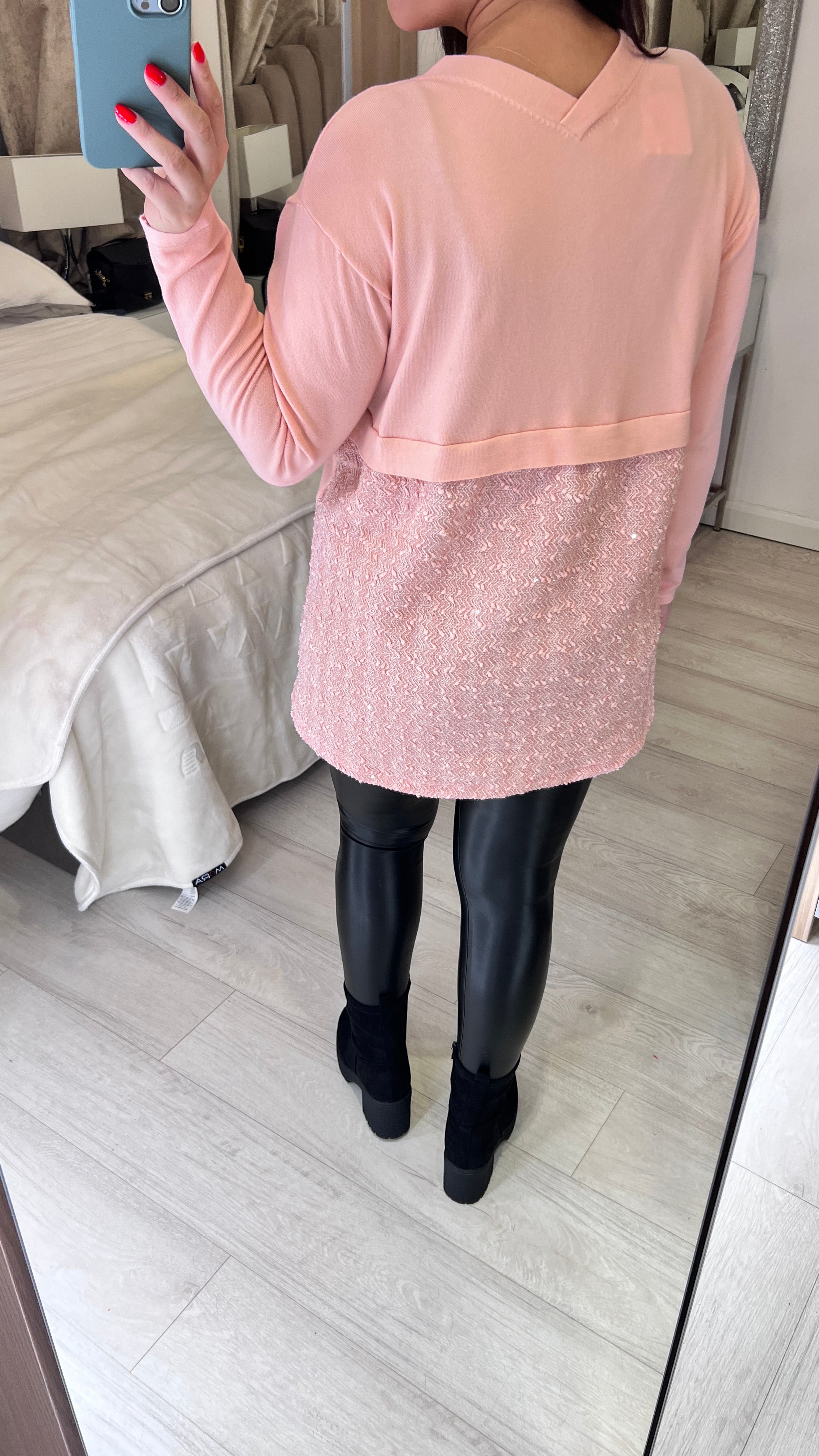 Elena Sequin Back Hem Knitted Jumper