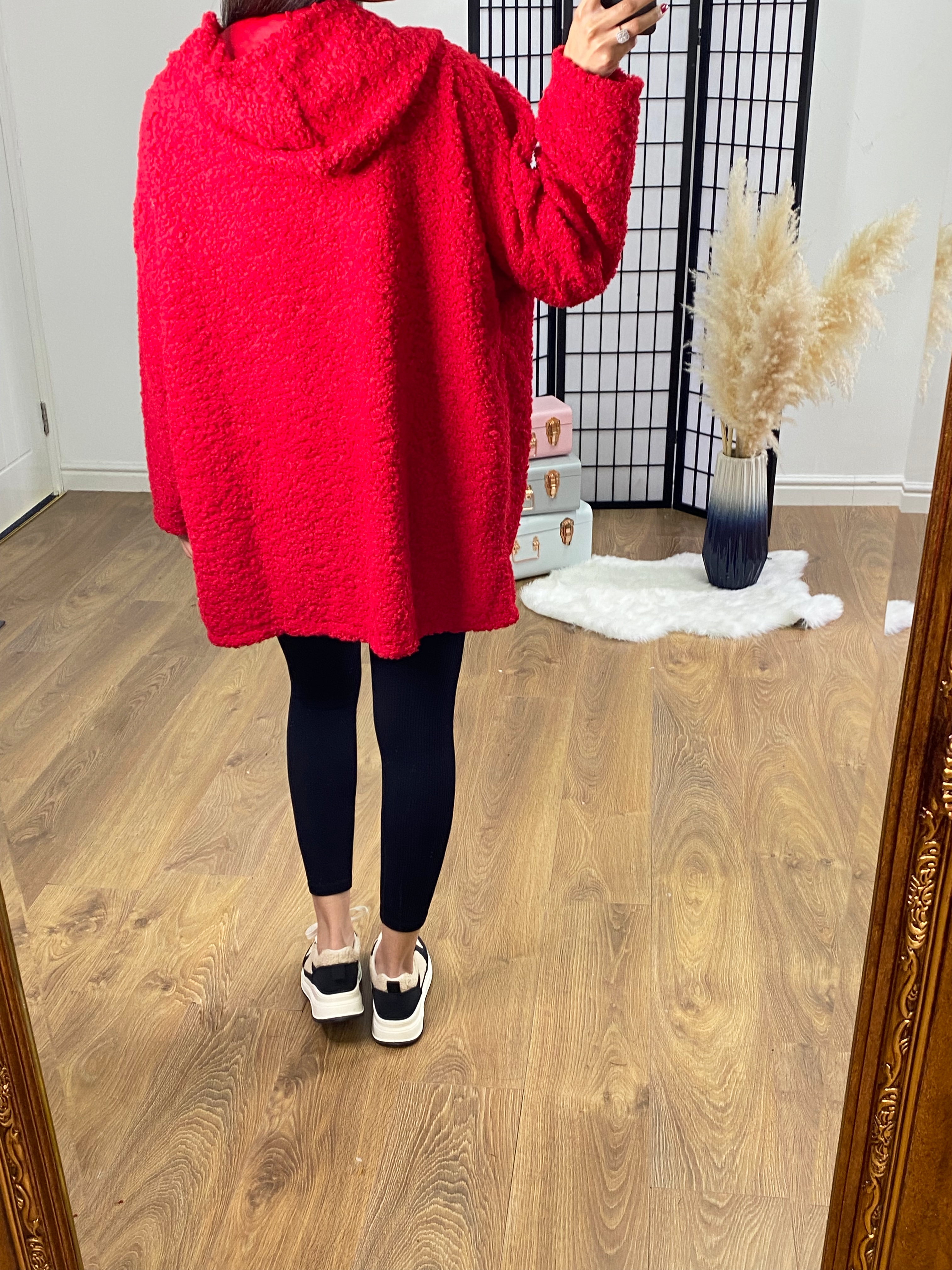 Tallie Oversized Teddy Zip Detailed Hooded Jumper