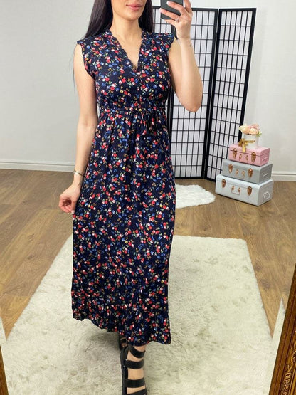 Abbott Floral Rose Print Maxi Dress