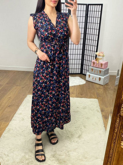 Abbott Floral Rose Print Maxi Dress