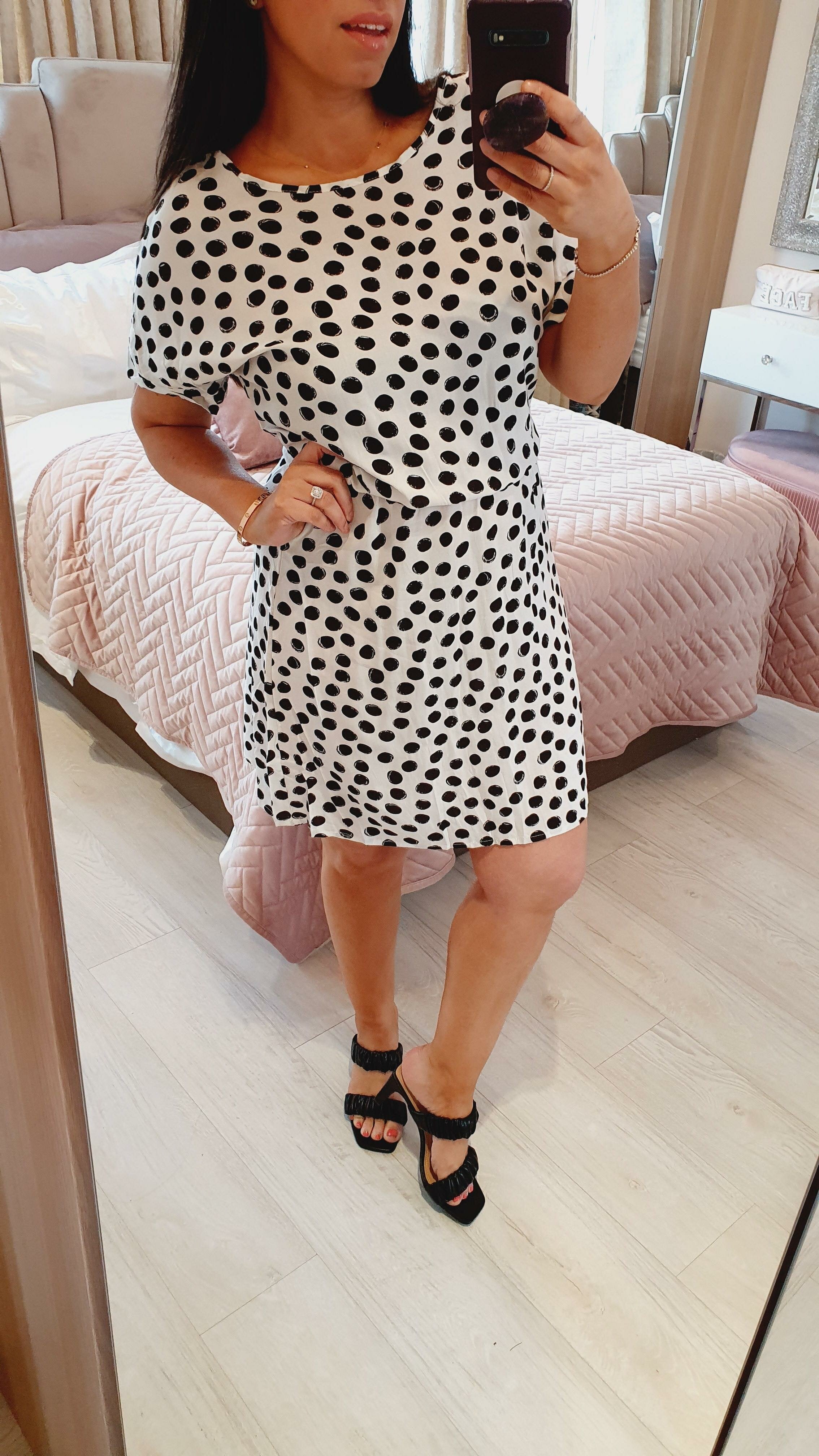 Abe Polka Dot Elasticated Floaty Dress