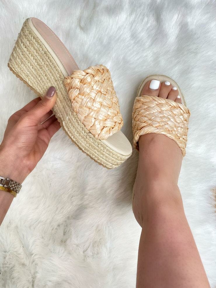 Aktar Braided Straw Platform Wedges