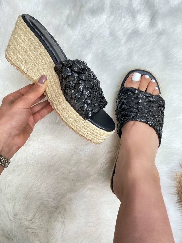 Aktar Braided Straw Platform Wedges