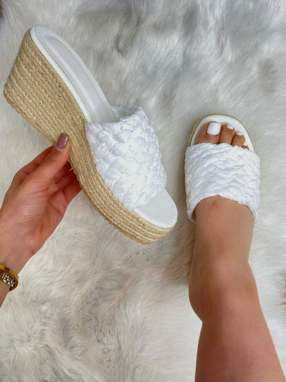 Aktar Braided Straw Platform Wedges