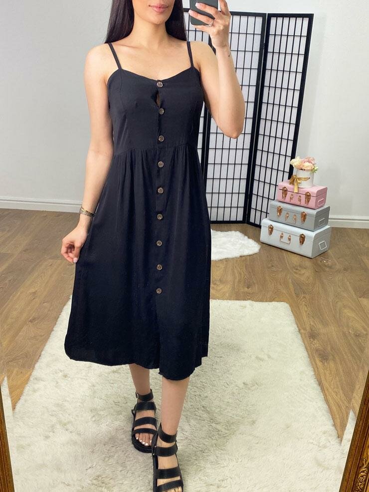 Alaya Button Front Midi Dress