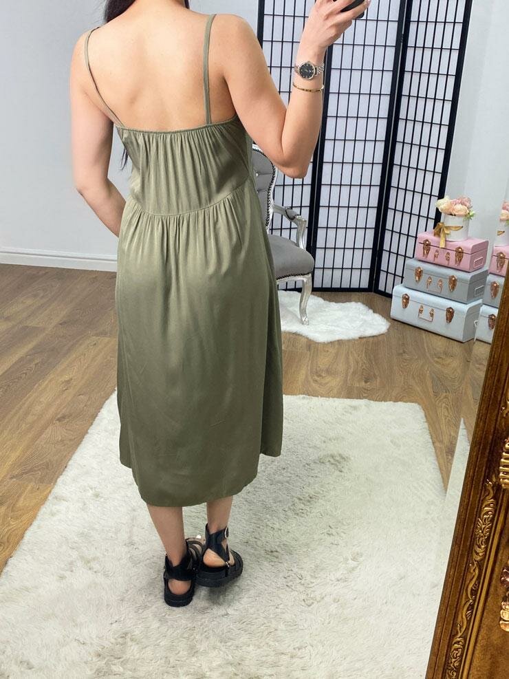 Alaya Button Front Midi Dress