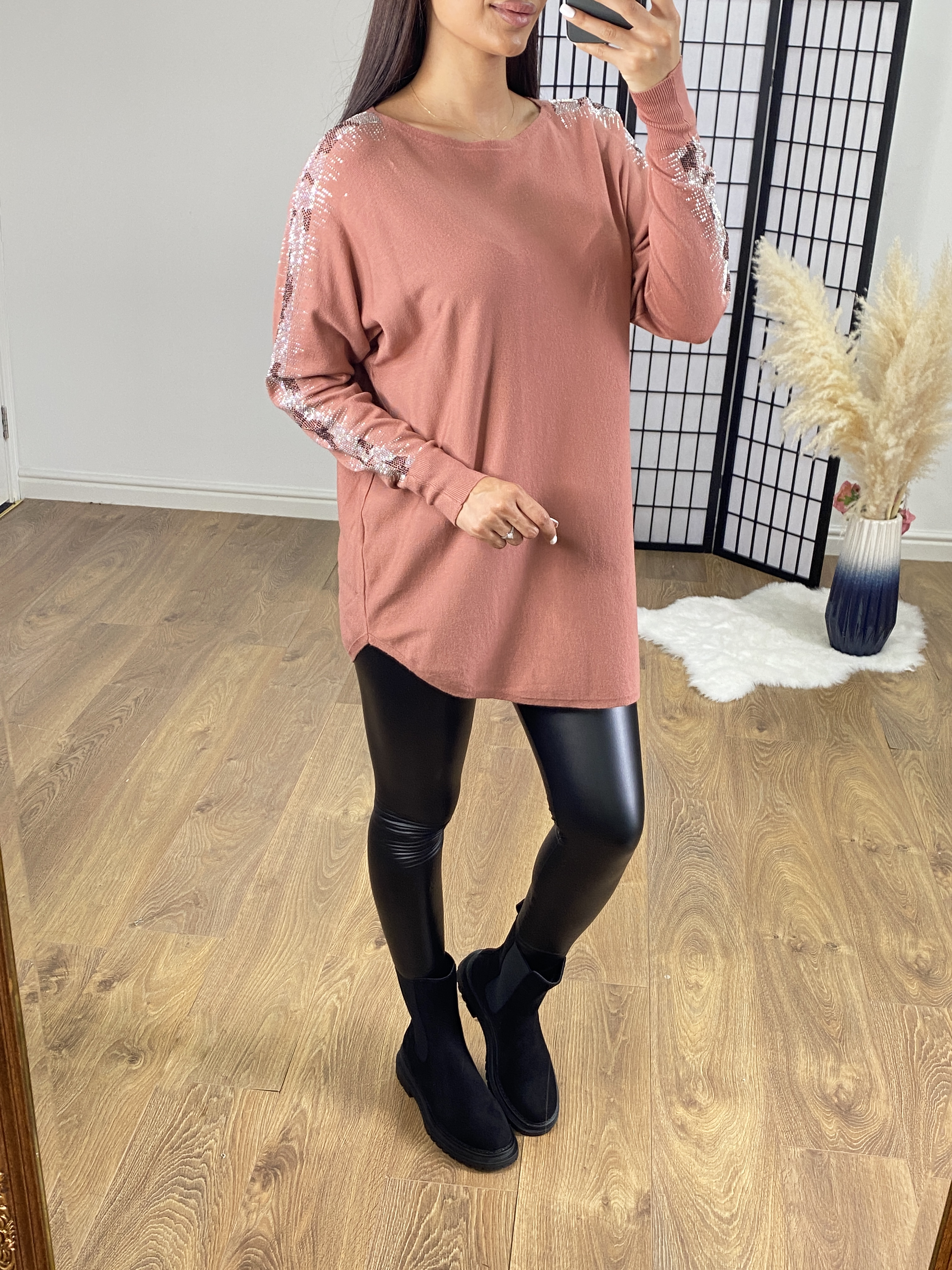 Aleenta Diamante Scatter Sleeve Supersoft Jumper