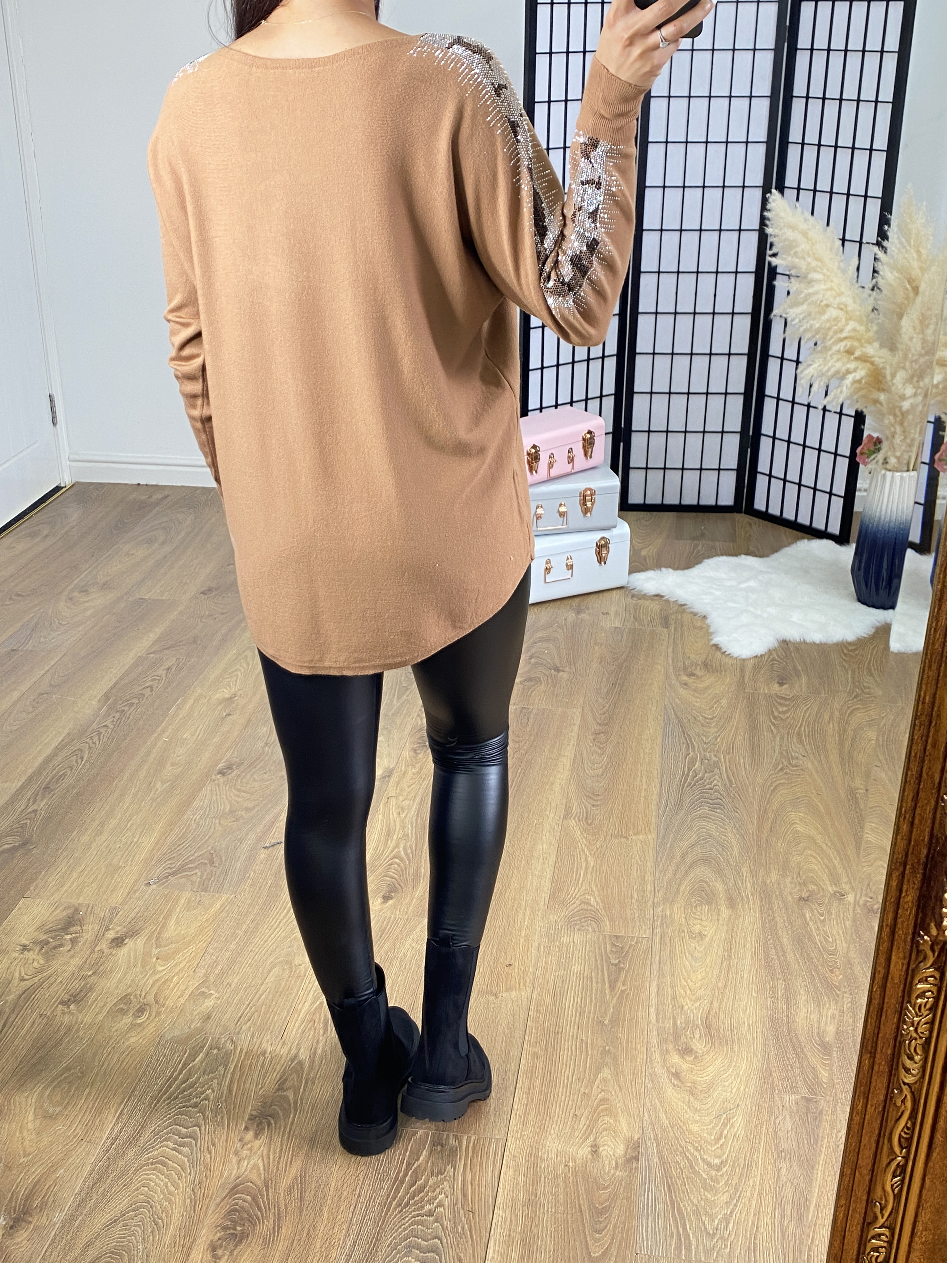 Aleenta Diamante Scatter Sleeve Supersoft Jumper