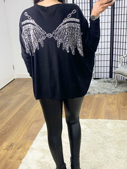 Alison Diamante Angel Wing Back Knit Jumper