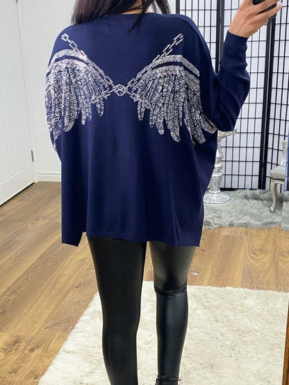 Alison Diamante Angel Wing Back Knit Jumper