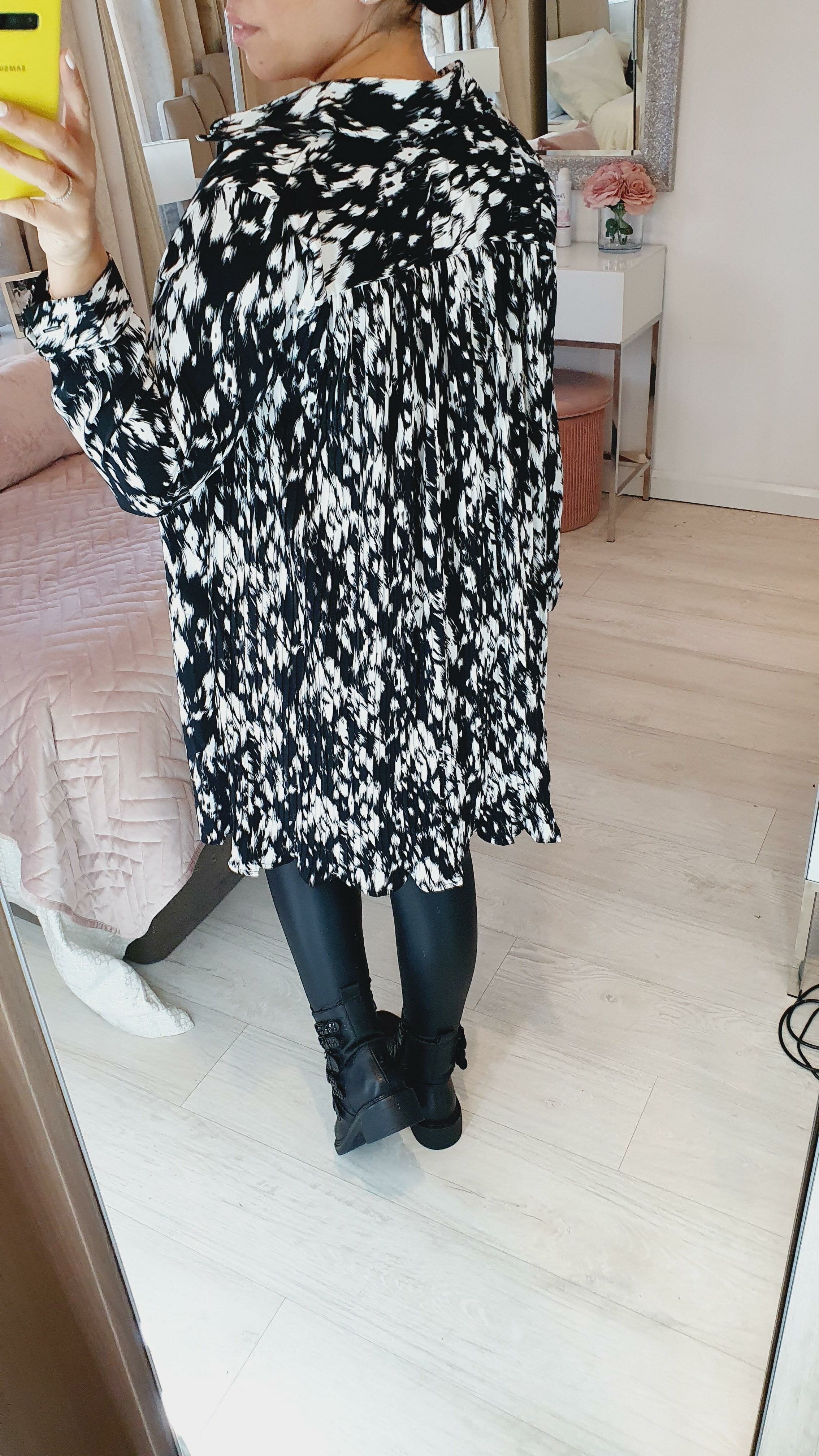 Ansel Black Printed Loose Fit Shirt