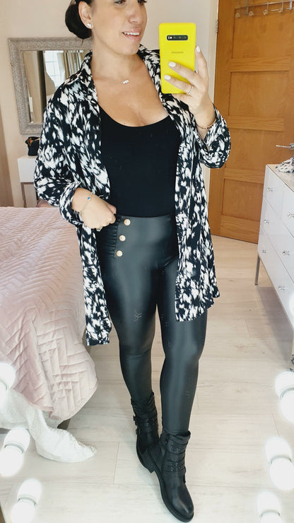 Ansel Black Printed Loose Fit Shirt