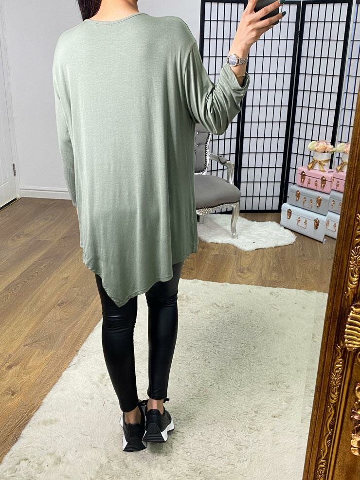 Barlow Jersey Plain Knot Front Detail Top