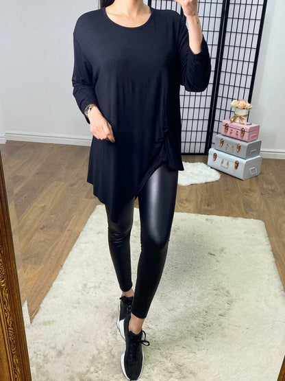 Barlow Jersey Plain Knot Front Detail Top