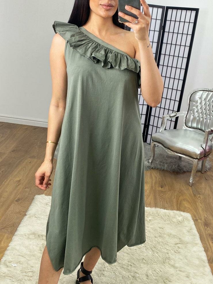 Baron One Shoulder Frill Loose Fit Summer Dress