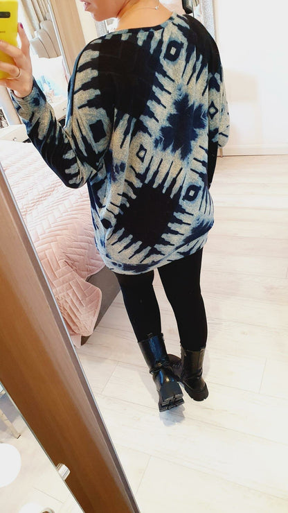 Beatrix Super Soft Tie Dye Patterned Thin Knit Jumper