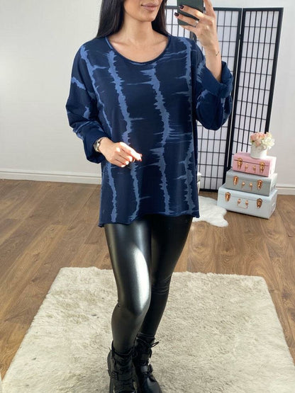 Bennett Tie Dye Oversized Dipped Hem Top