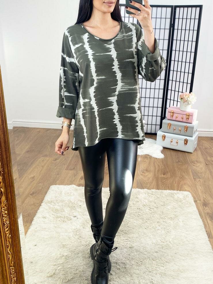 Bennett Tie Dye Oversized Dipped Hem Top