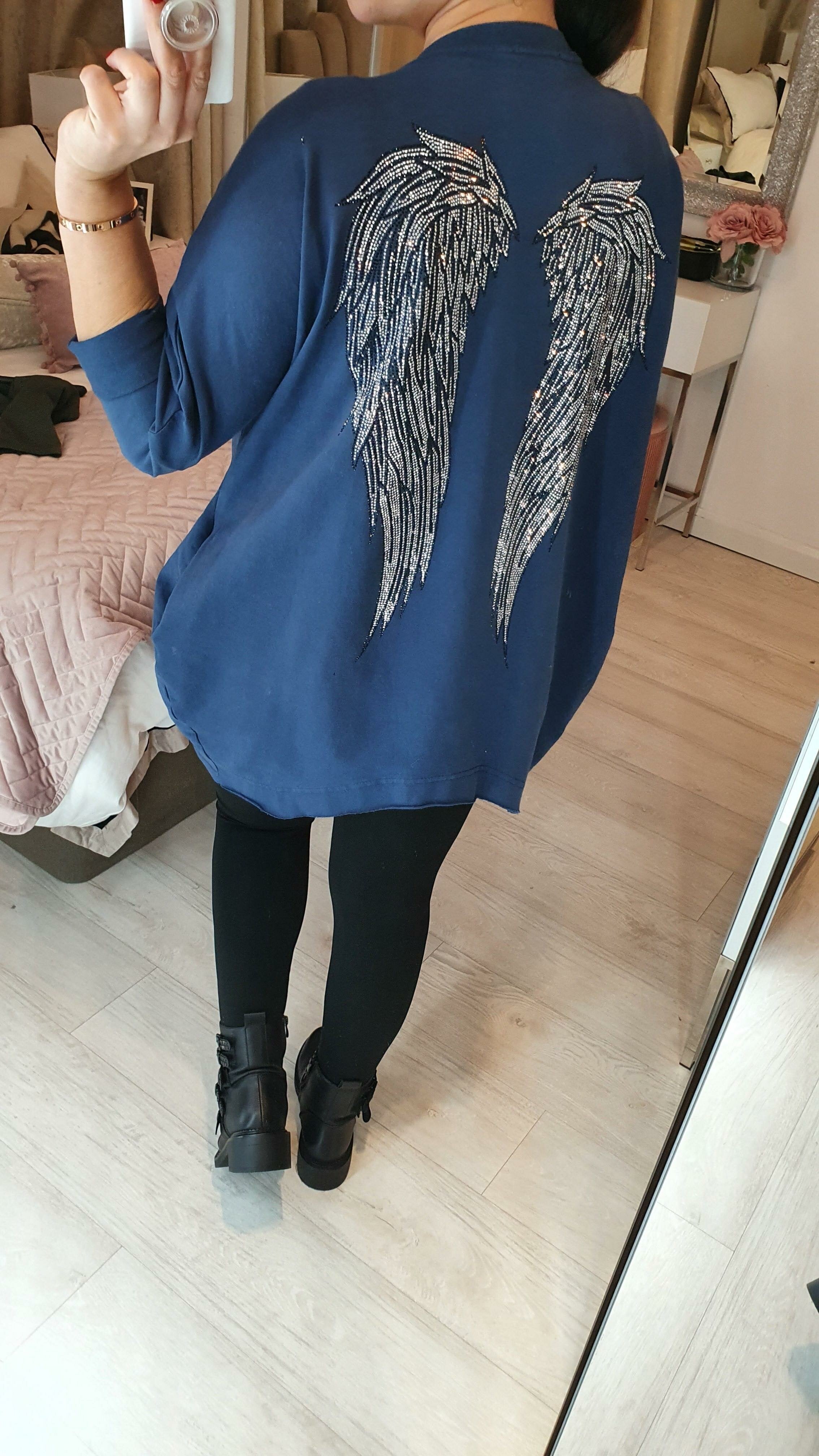 Beryl Oversized Studded Angel Wing Back Sweatshirt