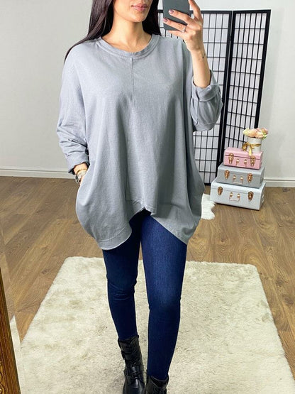 Beryl Oversized Studded Angel Wing Back Sweatshirt